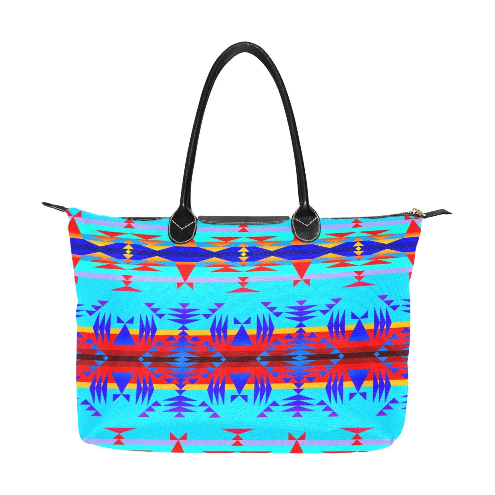 Between the Mountains Blue Single-Shoulder Lady Handbag (Model 1714) bag e-joyer