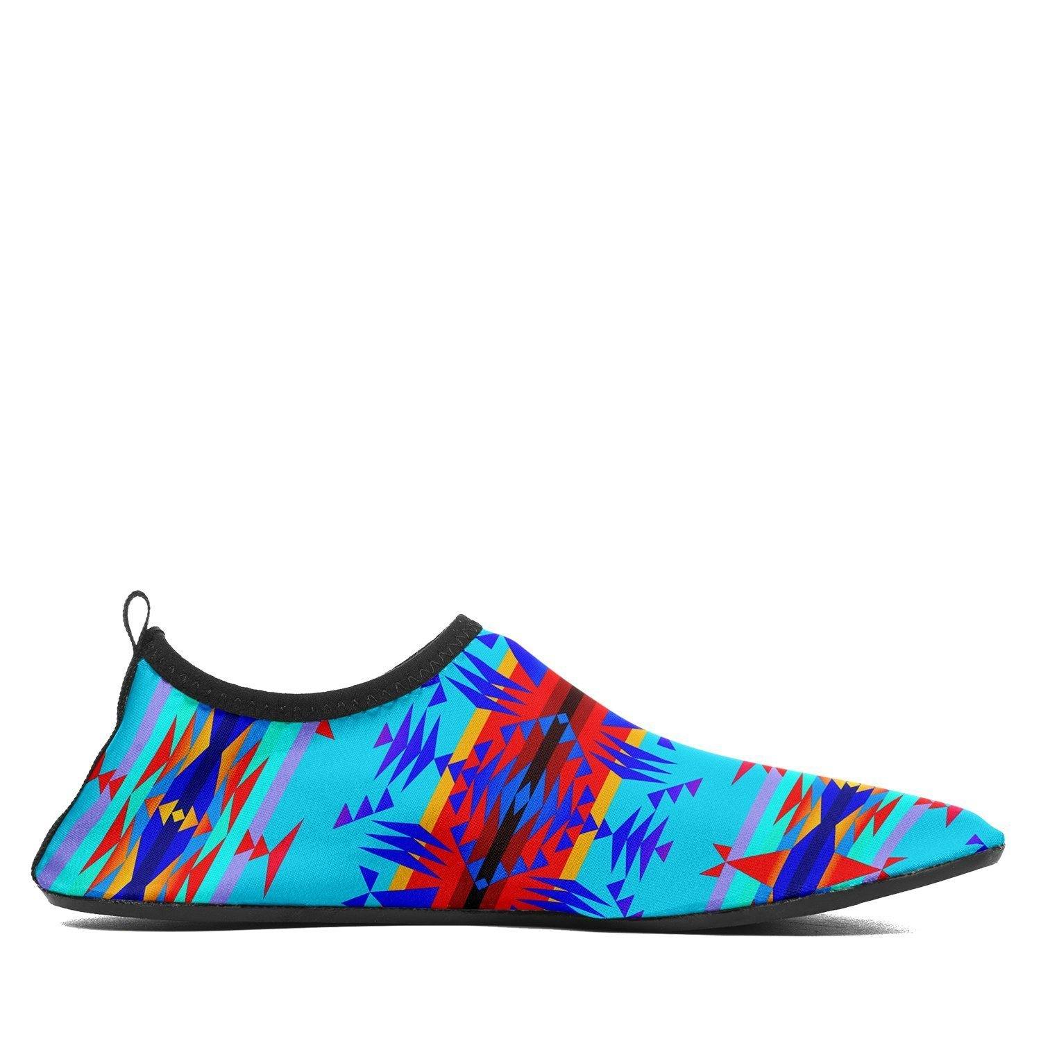 Between the Mountains Blue Sockamoccs Kid's Slip On Shoes 49 Dzine