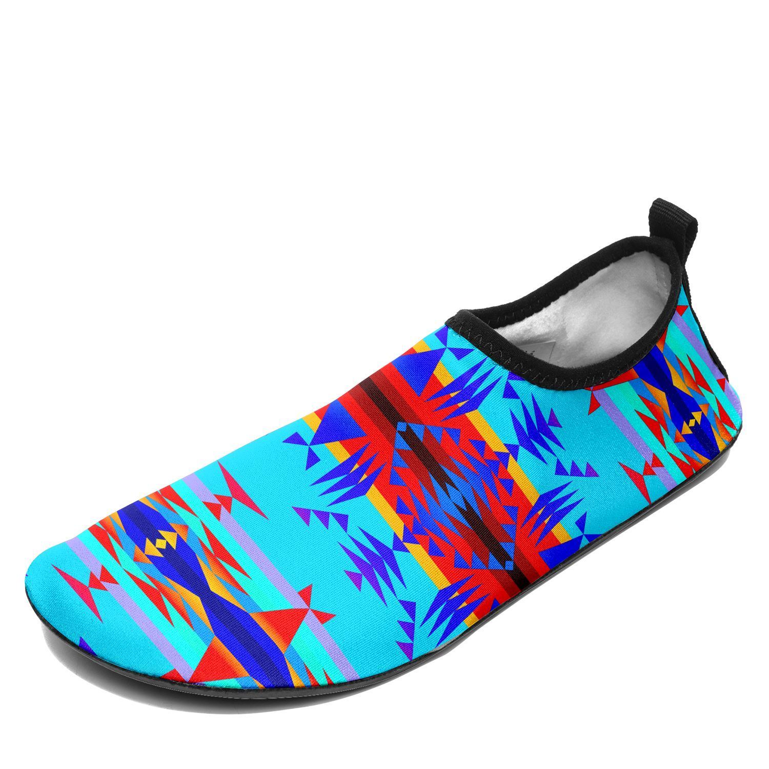 Between the Mountains Blue Sockamoccs Kid's Slip On Shoes 49 Dzine