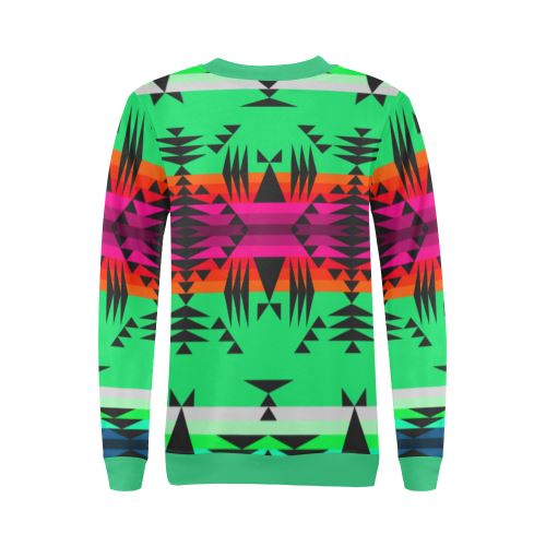 Between the Mountains Deep Lake All Over Print Crewneck Sweatshirt for Women (Model H18) Crewneck Sweatshirt for Women (H18) e-joyer