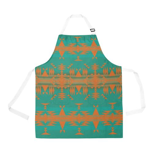 Between the Mountains Deep Lake Orange All Over Print Apron All Over Print Apron e-joyer