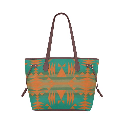 Between the Mountains Deep Lake Orange Clover Canvas Tote Bag (Model 1661) Clover Canvas Tote Bag (1661) e-joyer