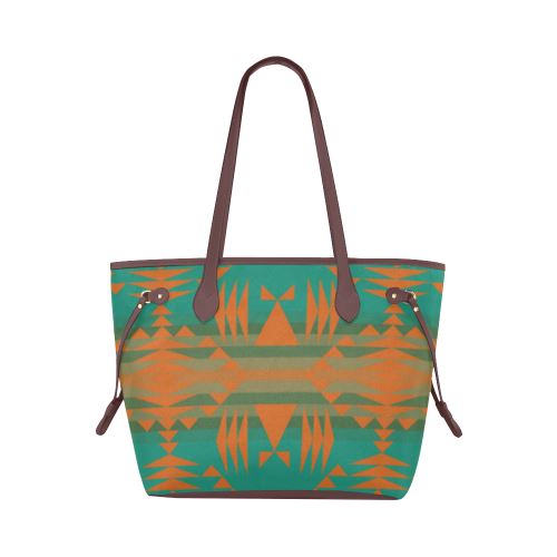 Between the Mountains Deep Lake Orange Clover Canvas Tote Bag (Model 1661) Clover Canvas Tote Bag (1661) e-joyer