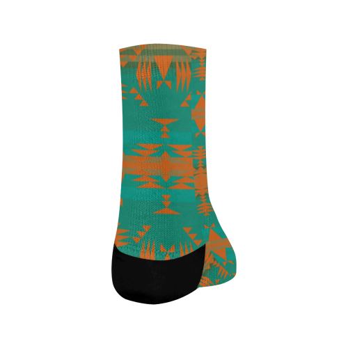 Between the Mountains Deep Lake Orange Crew Socks Crew Socks e-joyer
