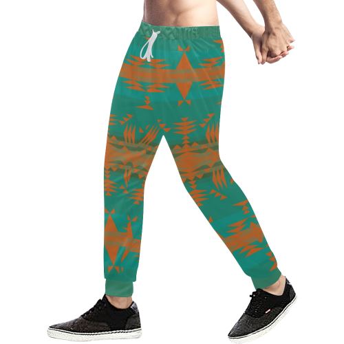 Between the Mountains Deep Lake Orange Men's All Over Print Sweatpants (Model L11) Men's All Over Print Sweatpants (L11) e-joyer
