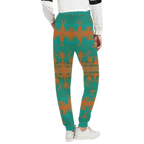 Between the Mountains Deep Lake Orange Women's All Over Print Sweatpants (Model L11) Women's All Over Print Sweatpants (L11) e-joyer