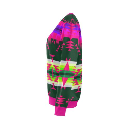 Between the Mountains Deep Lake Sunset All Over Print Crewneck Sweatshirt for Women (Model H18) Crewneck Sweatshirt for Women (H18) e-joyer