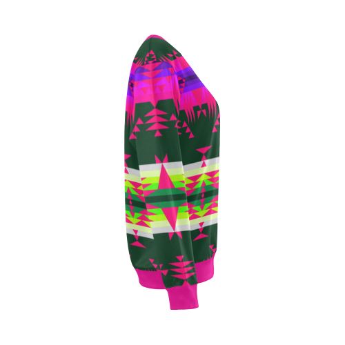 Between the Mountains Deep Lake Sunset All Over Print Crewneck Sweatshirt for Women (Model H18) Crewneck Sweatshirt for Women (H18) e-joyer