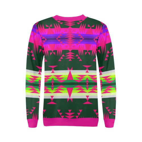 Between the Mountains Deep Lake Sunset All Over Print Crewneck Sweatshirt for Women (Model H18) Crewneck Sweatshirt for Women (H18) e-joyer