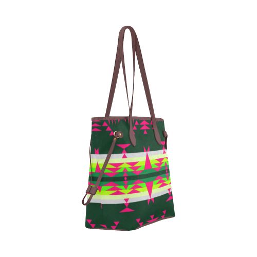 Between the Mountains Deep Lake Sunset Clover Canvas Tote Bag (Model 1661) Clover Canvas Tote Bag (1661) e-joyer