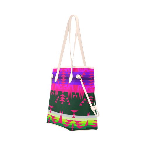 Between the Mountains Deep Lake Sunset Clover Canvas Tote Bag (Model 1661) Clover Canvas Tote Bag (1661) e-joyer