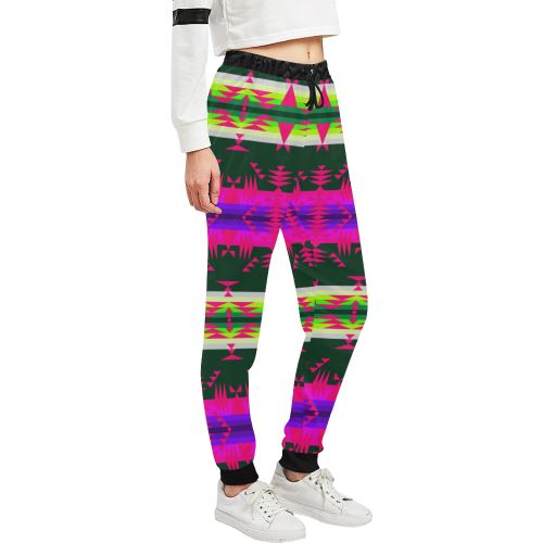 Between the Mountains Deep Lake Sunset Women's All Over Print Sweatpants (Model L11) Women's All Over Print Sweatpants (L11) e-joyer