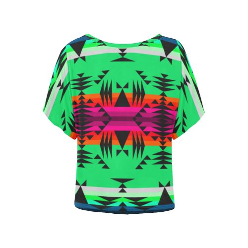 Between the Mountains Deep Lake Women's Batwing-Sleeved Blouse T shirt (Model T44) Women's Batwing-Sleeved Blouse T shirt (T44) e-joyer