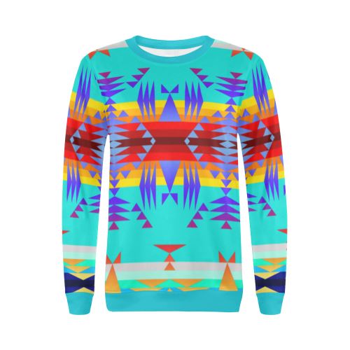 Between the Mountains Fire All Over Print Crewneck Sweatshirt for Women (Model H18) Crewneck Sweatshirt for Women (H18) e-joyer