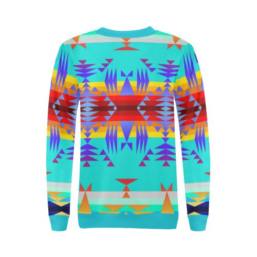 Between the Mountains Fire All Over Print Crewneck Sweatshirt for Women (Model H18) Crewneck Sweatshirt for Women (H18) e-joyer