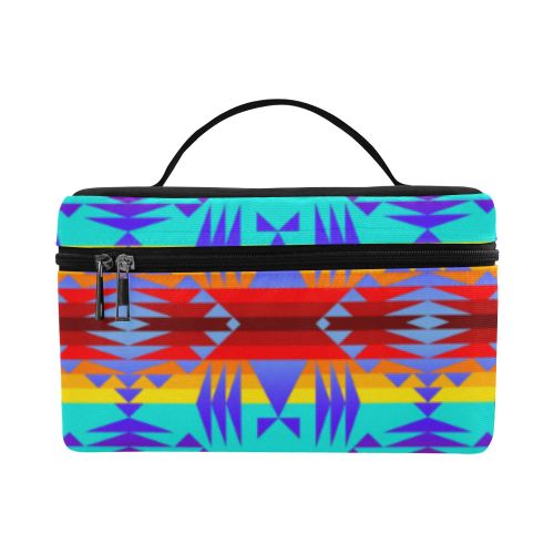 Between the Mountains Fire Cosmetic Bag/Large (Model 1658) Cosmetic Bag e-joyer
