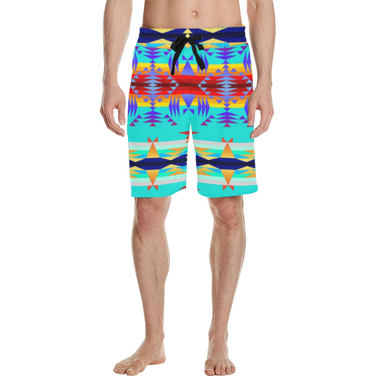 Between the Mountains Fire Men's All Over Print Casual Shorts (Model L23) Men's Casual Shorts (L23) e-joyer