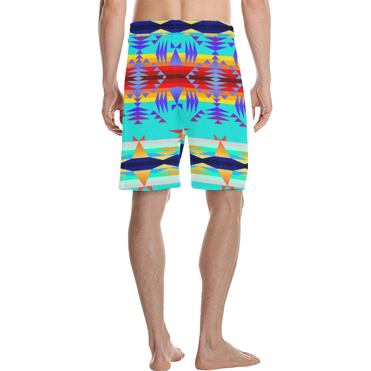 Between the Mountains Fire Men's All Over Print Casual Shorts (Model L23) Men's Casual Shorts (L23) e-joyer