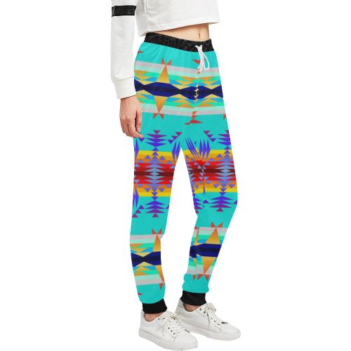 Between the Mountains Fire Women's All Over Print Sweatpants (Model L11) Women's All Over Print Sweatpants (L11) e-joyer