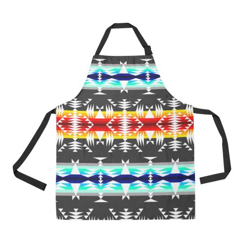 Between the Mountains Gray All Over Print Apron All Over Print Apron e-joyer