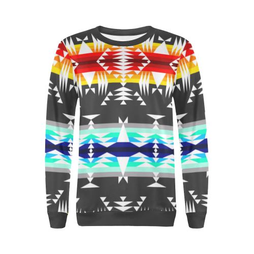 Between the Mountains Gray All Over Print Crewneck Sweatshirt for Women (Model H18) Crewneck Sweatshirt for Women (H18) e-joyer