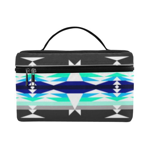 Between the Mountains Gray Cosmetic Bag/Large (Model 1658) Cosmetic Bag e-joyer