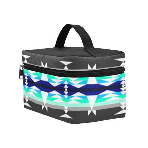 Between the Mountains Gray Cosmetic Bag/Large (Model 1658) Cosmetic Bag e-joyer