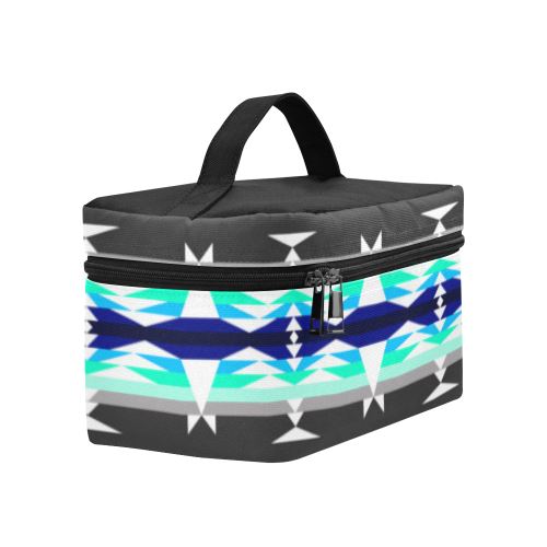 Between the Mountains Gray Cosmetic Bag/Large (Model 1658) Cosmetic Bag e-joyer