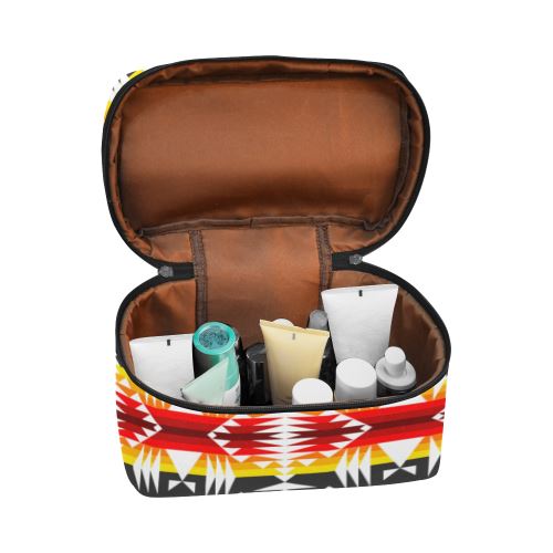 Between the Mountains Gray Cosmetic Bag/Large (Model 1658) Cosmetic Bag e-joyer