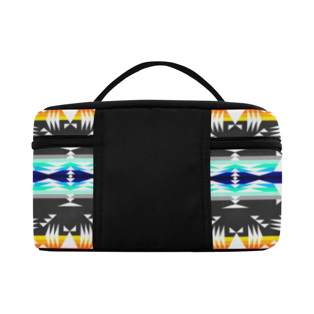 Between the Mountains Gray Cosmetic Bag/Large (Model 1658) Cosmetic Bag e-joyer