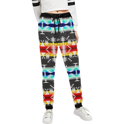 Between the Mountains Gray Women's All Over Print Sweatpants (Model L11) Women's All Over Print Sweatpants (L11) e-joyer
