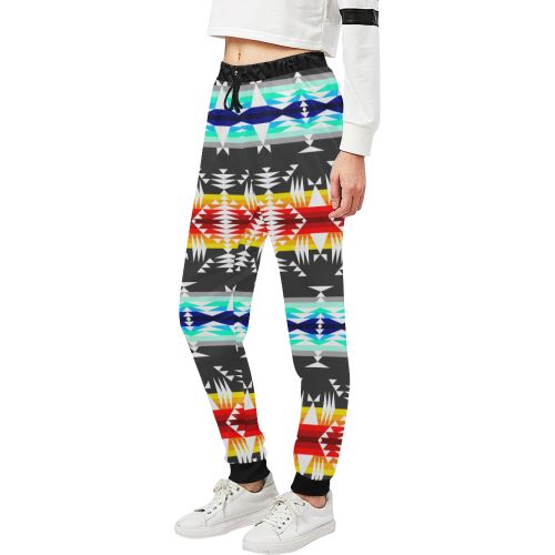 Between the Mountains Gray Women's All Over Print Sweatpants (Model L11) Women's All Over Print Sweatpants (L11) e-joyer