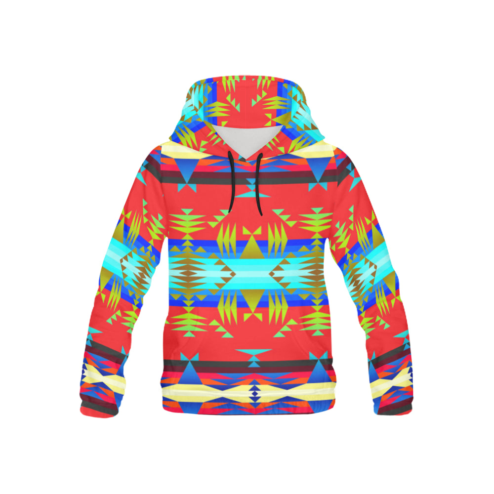 Between the Mountains Greasy Red All Over Print Hoodie for Kid (USA Size) (Model H13) All Over Print Hoodie for Kid (H13) e-joyer