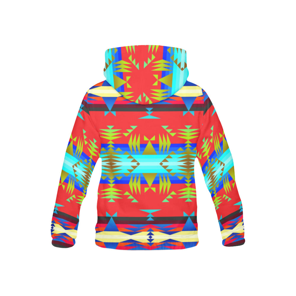 Between the Mountains Greasy Red All Over Print Hoodie for Kid (USA Size) (Model H13) All Over Print Hoodie for Kid (H13) e-joyer