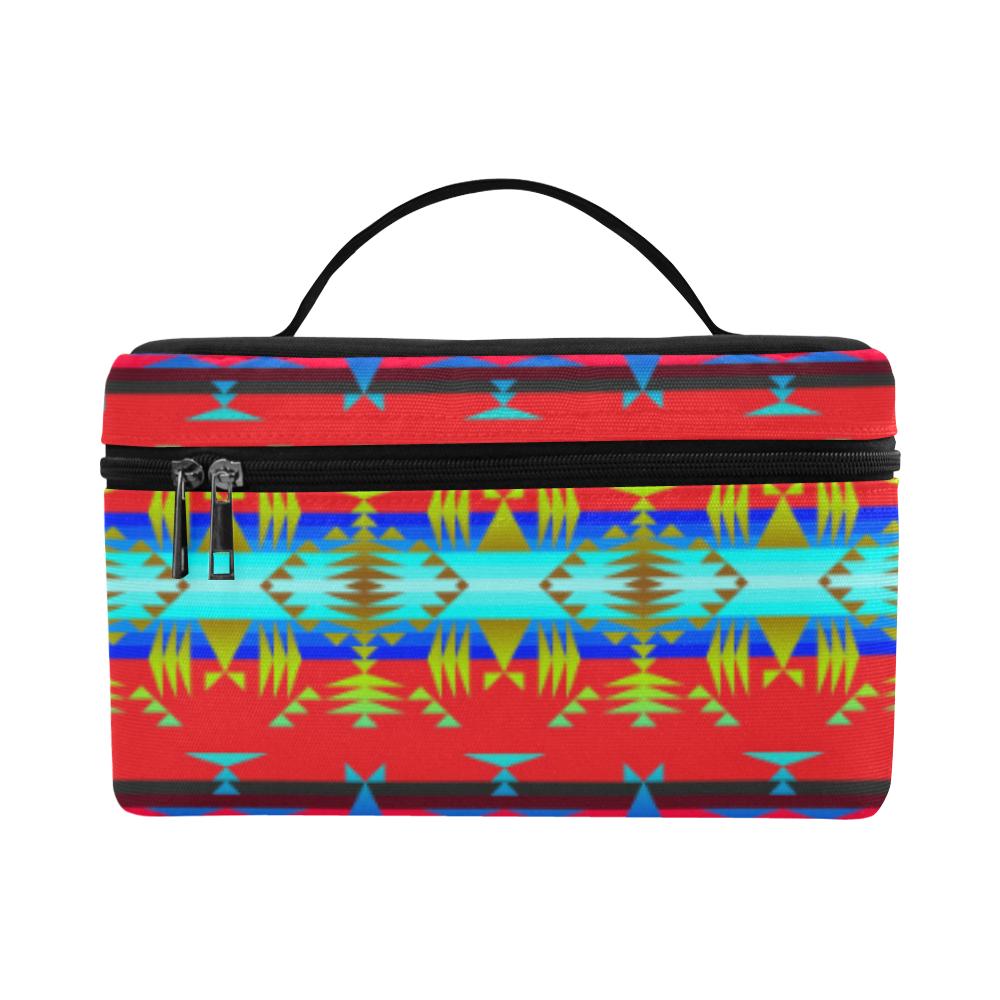 Between the Mountains Greasy Red Cosmetic Bag/Large (Model 1658) Cosmetic Bag e-joyer