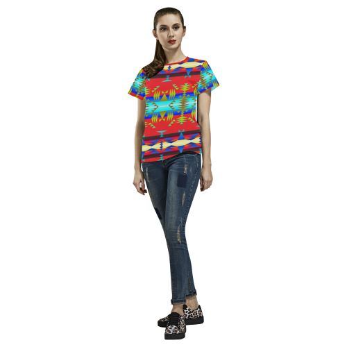 Between the Mountains Greasy Sierra All Over Print T-shirt for Women/Large Size (USA Size) (Model T40) All Over Print T-Shirt for Women/Large (T40) e-joyer