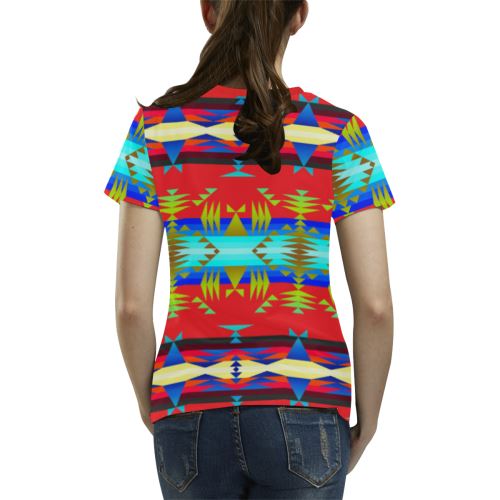 Between the Mountains Greasy Sierra All Over Print T-shirt for Women/Large Size (USA Size) (Model T40) All Over Print T-Shirt for Women/Large (T40) e-joyer