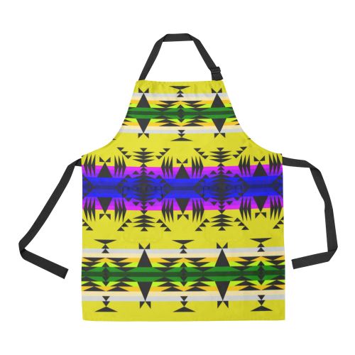 Between the Mountains Greasy Yellow All Over Print Apron All Over Print Apron e-joyer