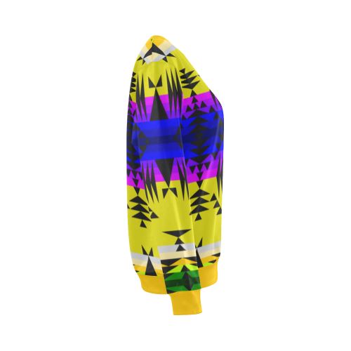 Between the Mountains Greasy Yellow All Over Print Crewneck Sweatshirt for Women (Model H18) Crewneck Sweatshirt for Women (H18) e-joyer