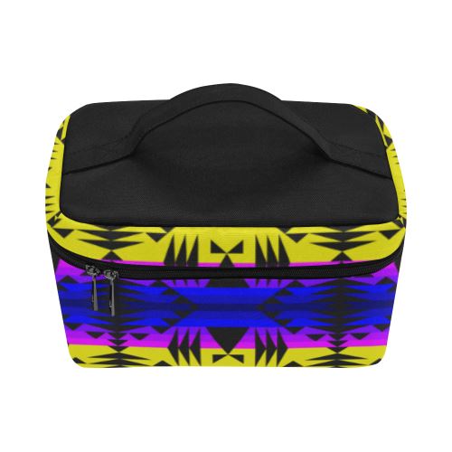 Between the Mountains Greasy Yellow Cosmetic Bag/Large (Model 1658) Cosmetic Bag e-joyer