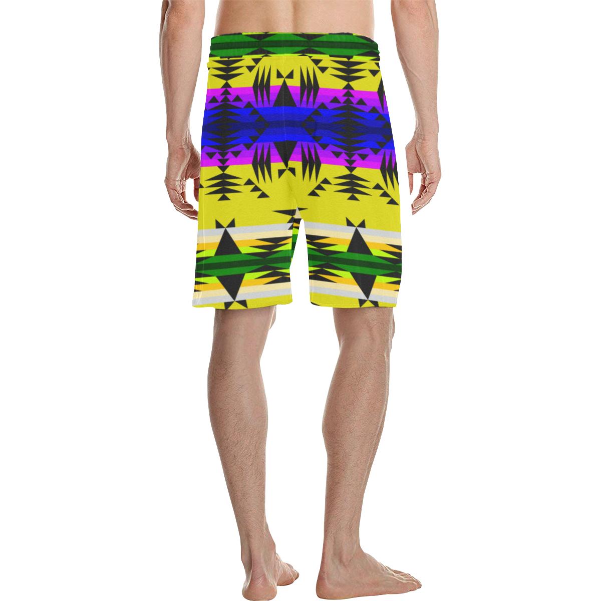Between the Mountains Greasy Yellow Men's All Over Print Casual Shorts (Model L23) Men's Casual Shorts (L23) e-joyer