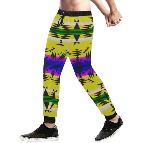 Between the Mountains Greasy Yellow Men's All Over Print Sweatpants (Model L11) Men's All Over Print Sweatpants (L11) e-joyer