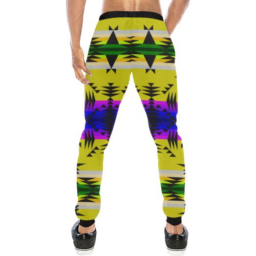 Between the Mountains Greasy Yellow Men's All Over Print Sweatpants (Model L11) Men's All Over Print Sweatpants (L11) e-joyer
