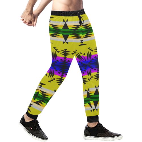 Between the Mountains Greasy Yellow Men's All Over Print Sweatpants (Model L11) Men's All Over Print Sweatpants (L11) e-joyer
