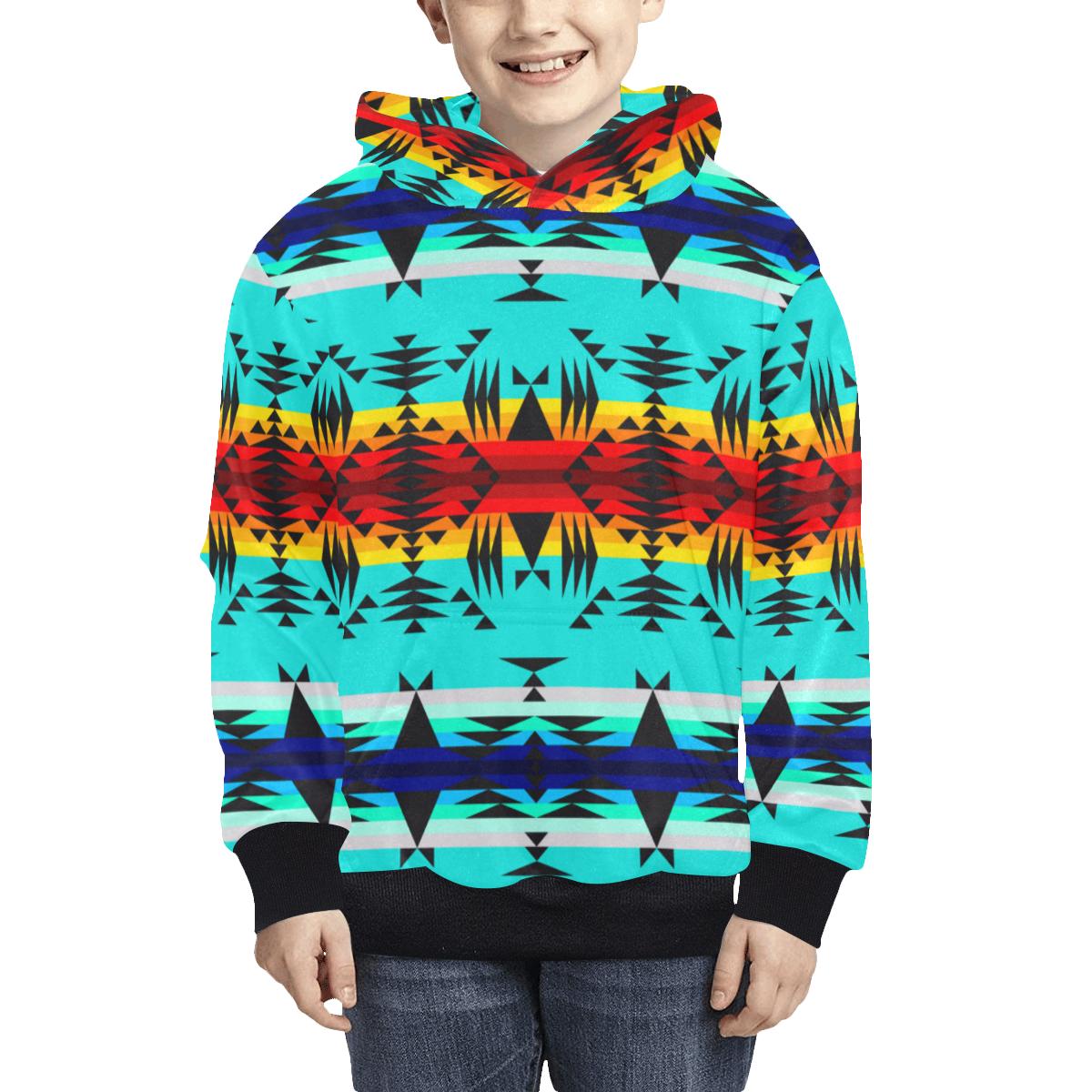 Between the Mountains Kids' All Over Print Hoodie (Model H38) Kids' AOP Hoodie (H38) e-joyer