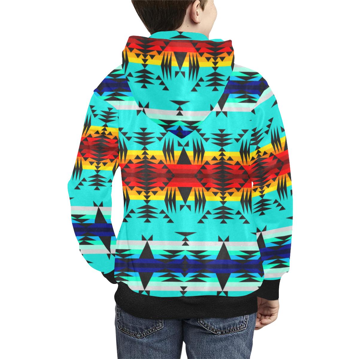Between the Mountains Kids' All Over Print Hoodie (Model H38) Kids' AOP Hoodie (H38) e-joyer