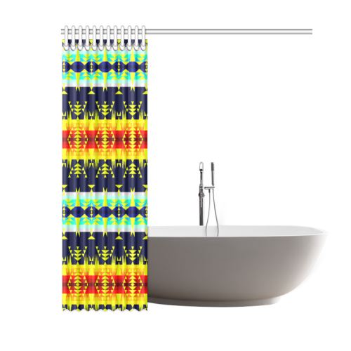 Between the Mountains Navy Yellow Shower Curtain 60"x72" Shower Curtain 60"x72" e-joyer