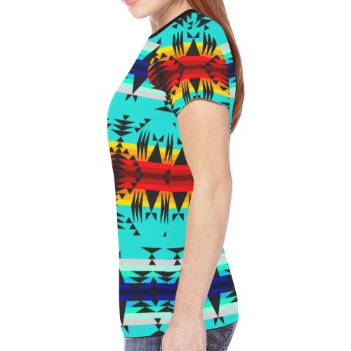 Between the Mountains New All Over Print T-shirt for Women (Model T45) New All Over Print T-shirt for Women (T45) e-joyer