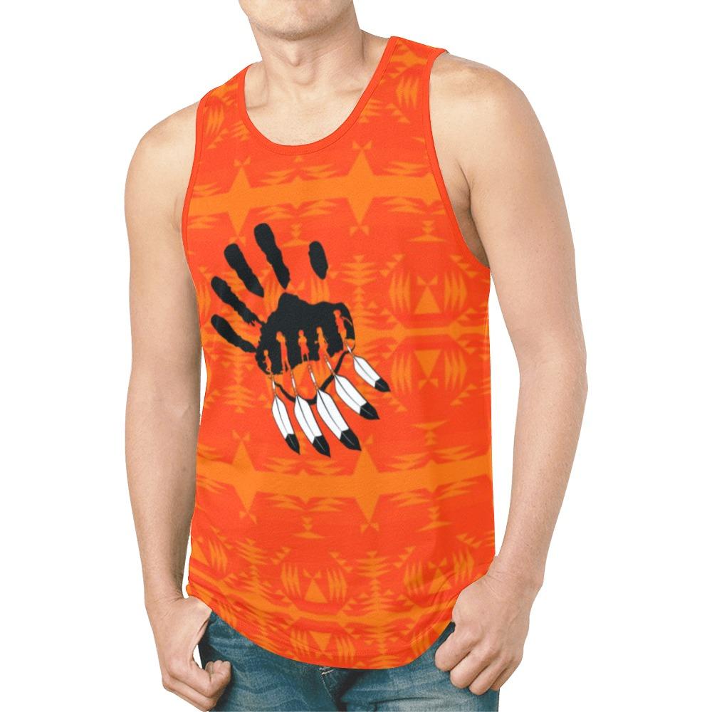 Between the Mountains Orange A feather for each New All Over Print Tank Top for Men (Model T46) New All Over Print Tank Top for Men (T46) e-joyer