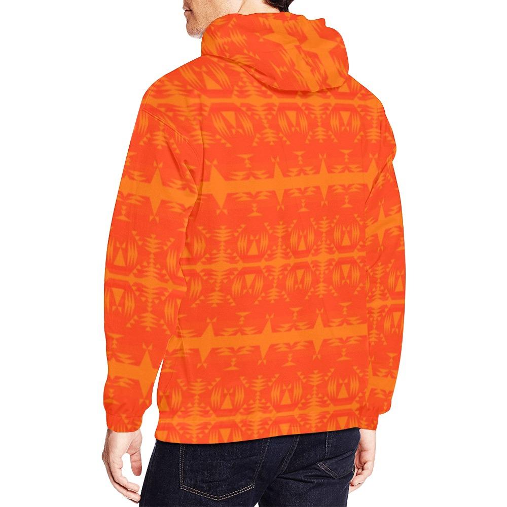 Between the Mountains Orange All Over Print Hoodie for Men (USA Size) (Model H13) All Over Print Hoodie for Men (H13) e-joyer